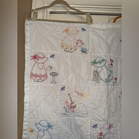Hand Made Children’s Baby Child little Dutch Girl Quilt Hand Embroidered